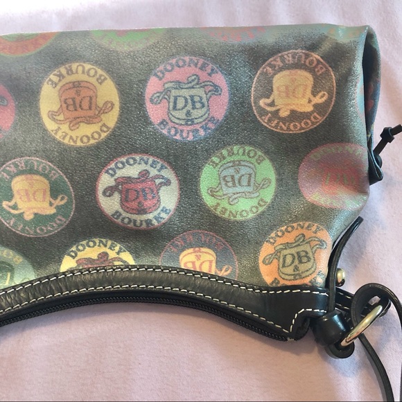 Dooney & Bourke Black/Multicolor Coin Logo Canvas Handbag - Picture 8 of 15